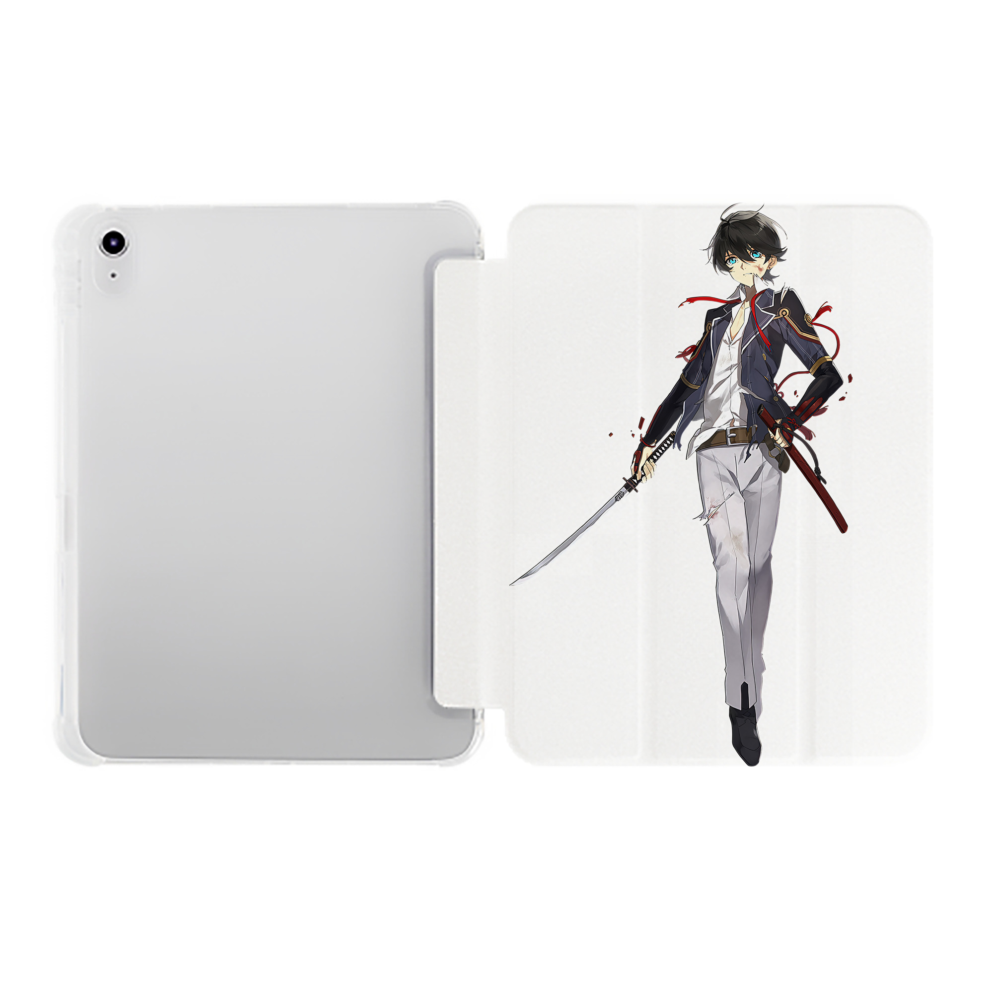 （画像用） 刀剣乱舞 Touken Ranbu IPad ケース ペン収納付き 三つ折りスタンド PUレザー×シリコン 対応機種9.5/10.5/10.9インチ